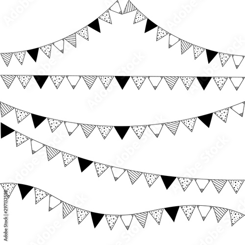 Bunting flags on white background, vector. eps10