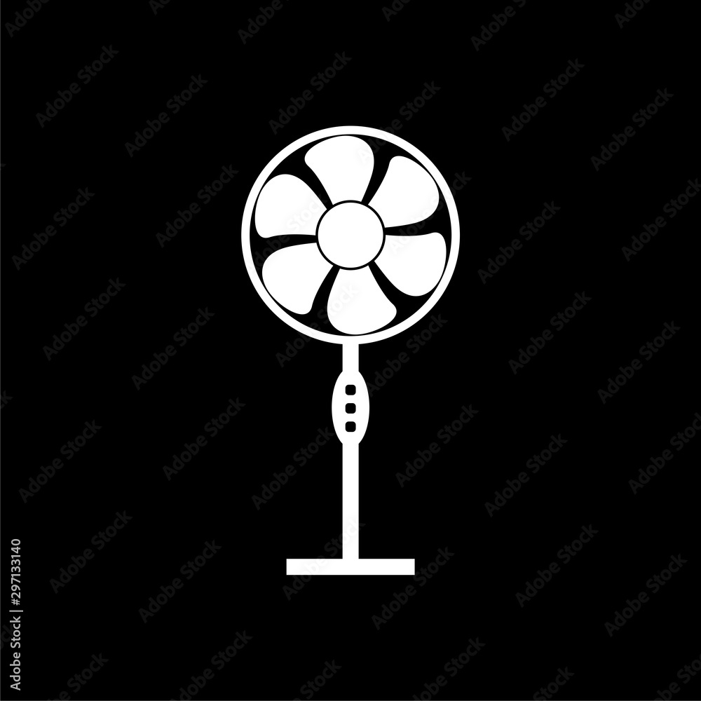 Electric table fan icon isolated on black background Stock Illustration |  Adobe Stock