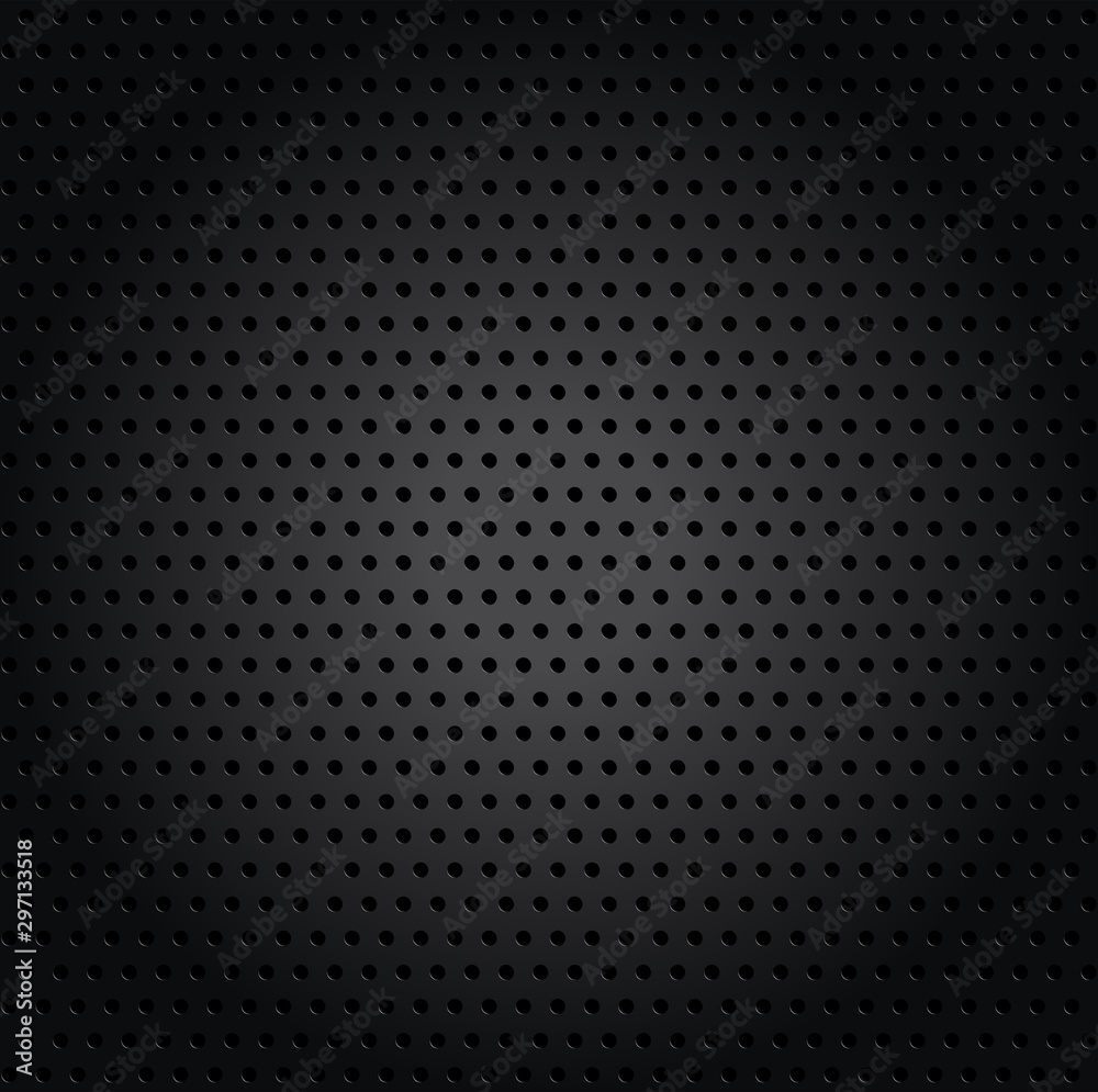 Vector background pattern of wholes in black metal Vector background pattern of wholes in black metal