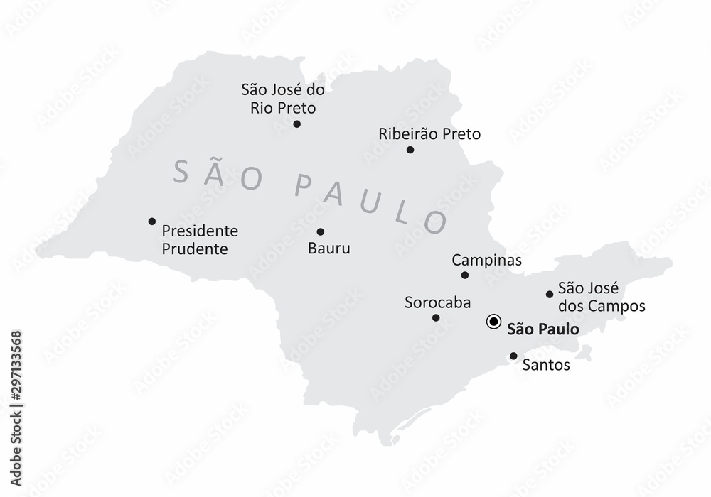 Obraz premium Sao Paulo State isolated map