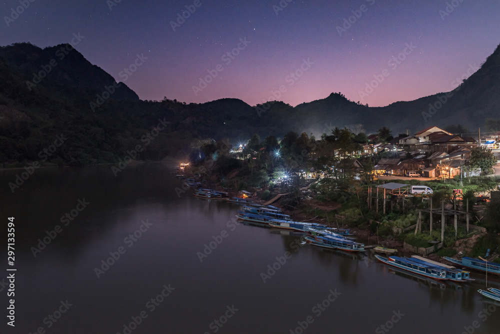 Nong Khiaw village of north Laos along the Nam ou River Nong Khiaw village of north Laos along the Nam ou River