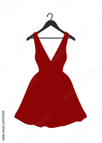 Little red dress on black clothes hanger
