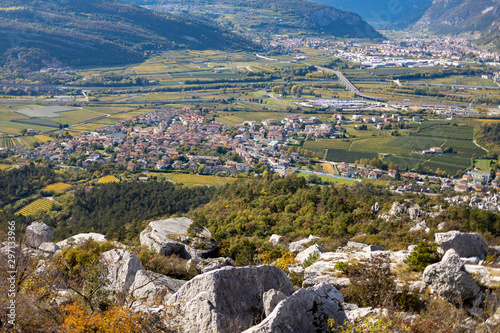 Marco di Rovereto vista dall'alto panoramica  vallagarina in Trentino photo