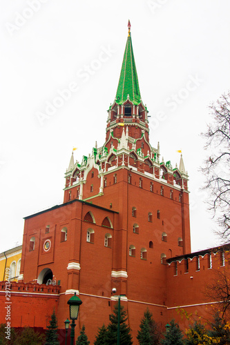 The Troitskaya Tower of the Kremlin in Moscow, Russia
