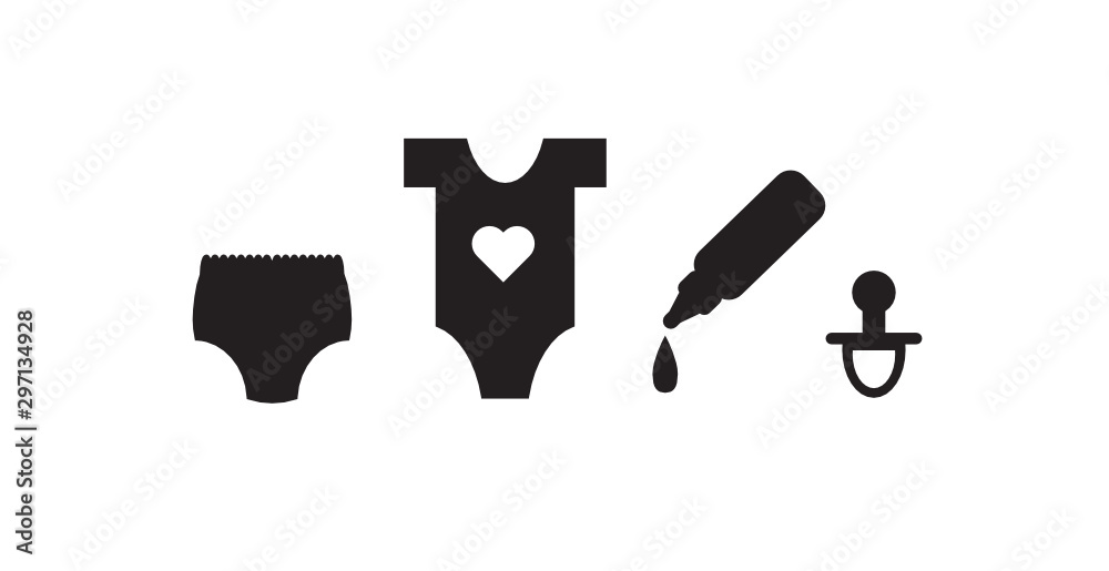 baby shower celebrating clipart. flat illustration. boy's birth expected banner, poster, greeting card illustration. baby shower image. bodysuit, a bottle with a drop of milk, a diaper and a pacifier baby shower celebrating clipart. flat illustration. boy's birth expected banner, poster, greeting card illustration. baby shower image. bodysuit, a bottle with a drop of milk, a diaper and a pacifier