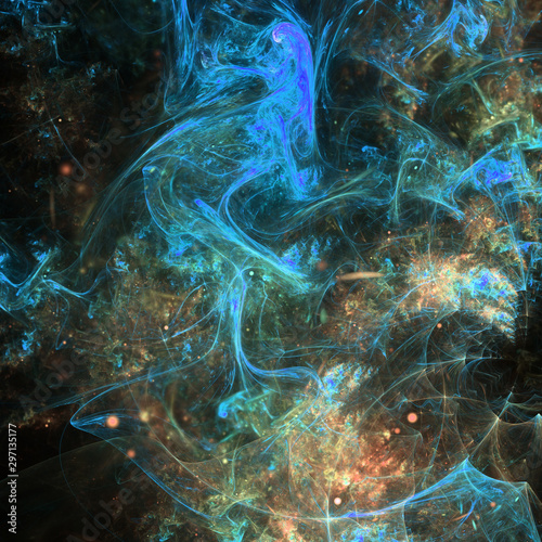 Abtsract swirly smoke fractal texture, digital artwork for creative graphic design