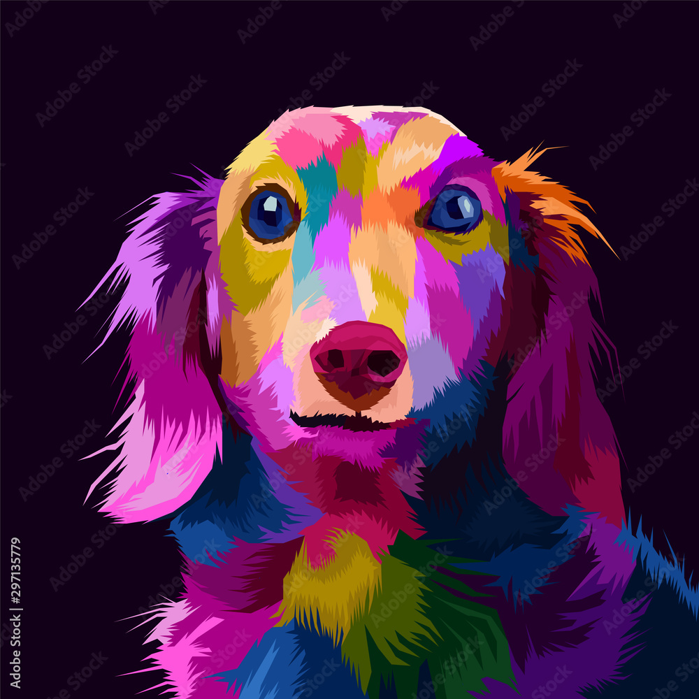 colorful dog pop art portrait vector