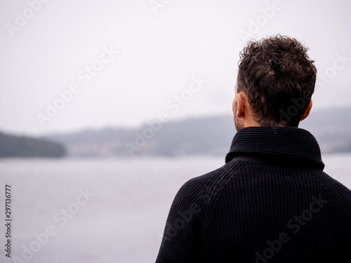 back of a man isolated