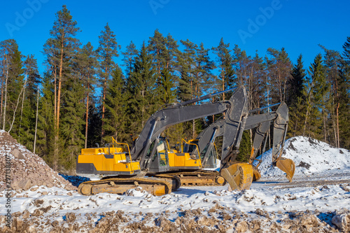 Excavators. Construction in...