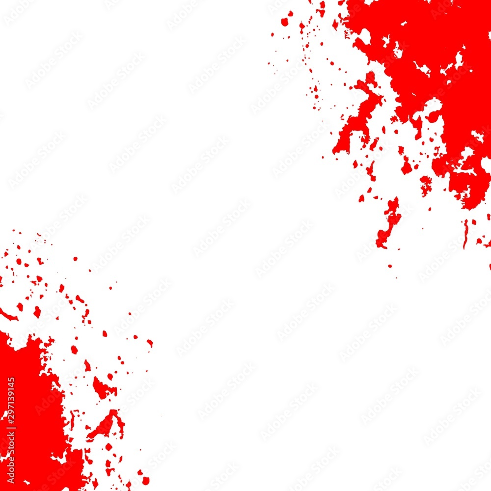 Background with bloody splashes. Abstract background. Abstract bright red blood for banner design. Vector graphic. Color stain. Vector sketch. Spray texture. Abstract blob. Healthcare concept