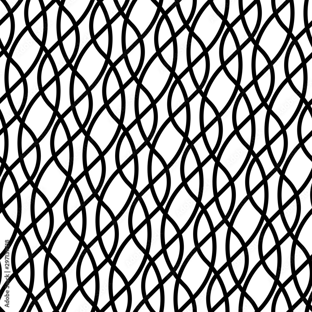 Naklejka premium Design seamless monochrome interlaced pattern
