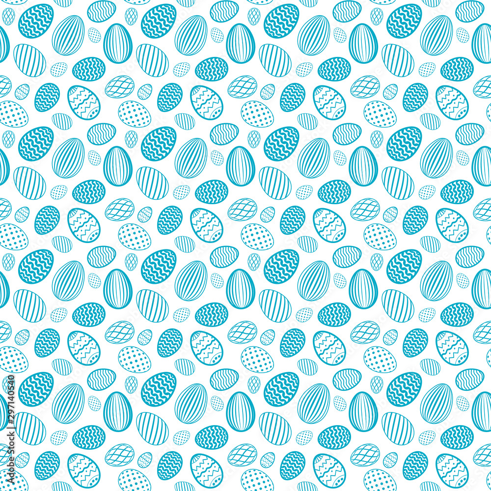 Easter egg seamless pattern. Pastel color, holiday eggs texture. Simple abstract decorative template for Happy Easter celebration. Stylized cute ornament wallpaper, card, fabric. Vector illustration