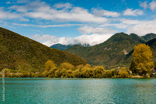 Most Na Soci Emerald Lake and Autumnal Forest, Slovenia © marcin jucha