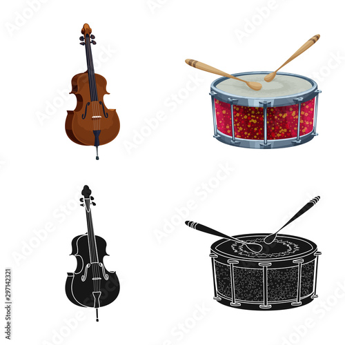 Isolated object of music and tune sign. Set of music and tool vector icon for stock.