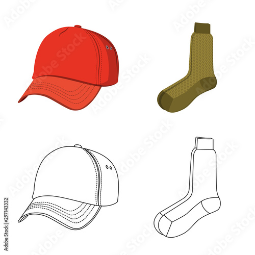 Vector illustration of man and clothing logo. Collection of man and wear stock vector illustration.