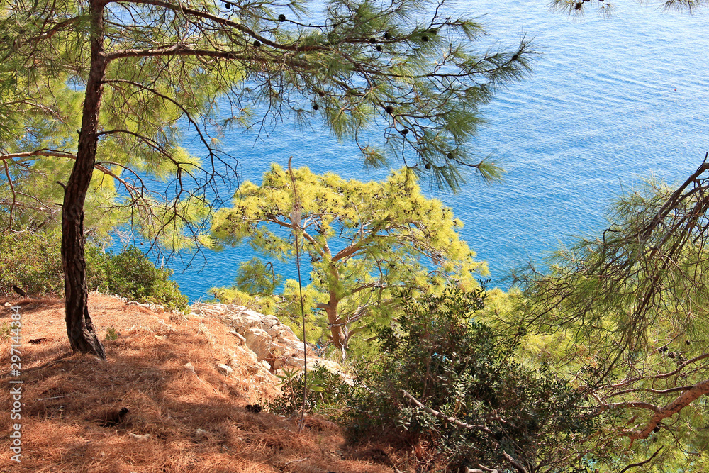 View of the azure lagoon of the Mediterranean Sea