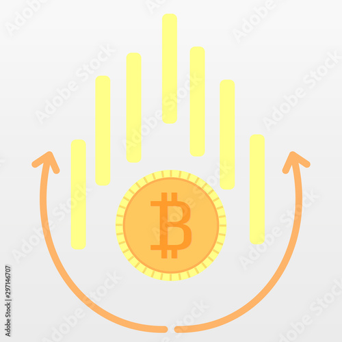 Bitcoin icon. Cryptocurrency. Digital currency. Vector illustration.