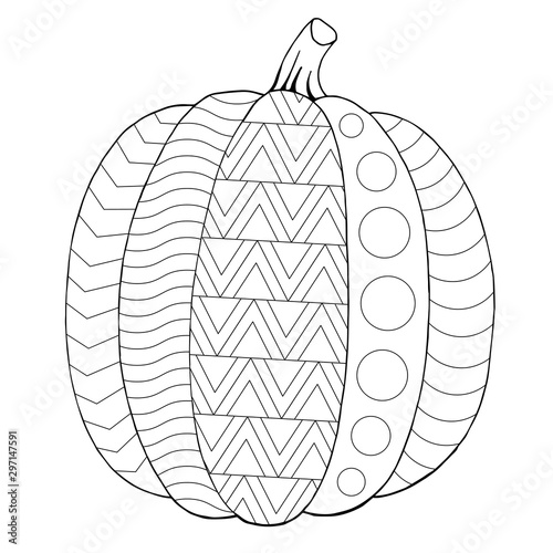 Pumpkin coloring page for painting vector illustration for children and adults