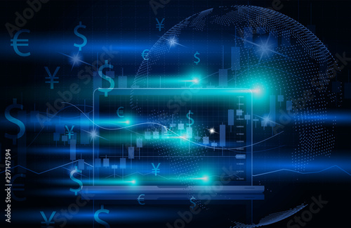 Forex Trading Signals vector illustration. Investment strategies and online trading signals on laptop computer concept.