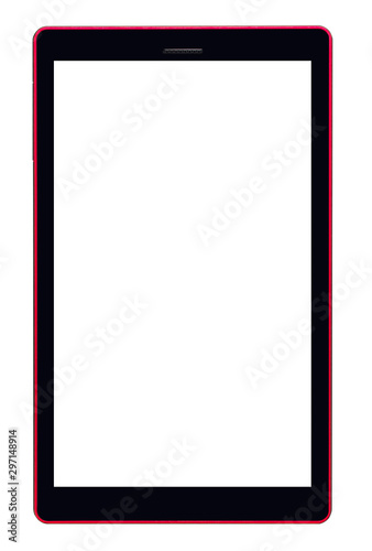 Red tablet computer mockups with blank screens. Responsive screens to display your mobile web site design