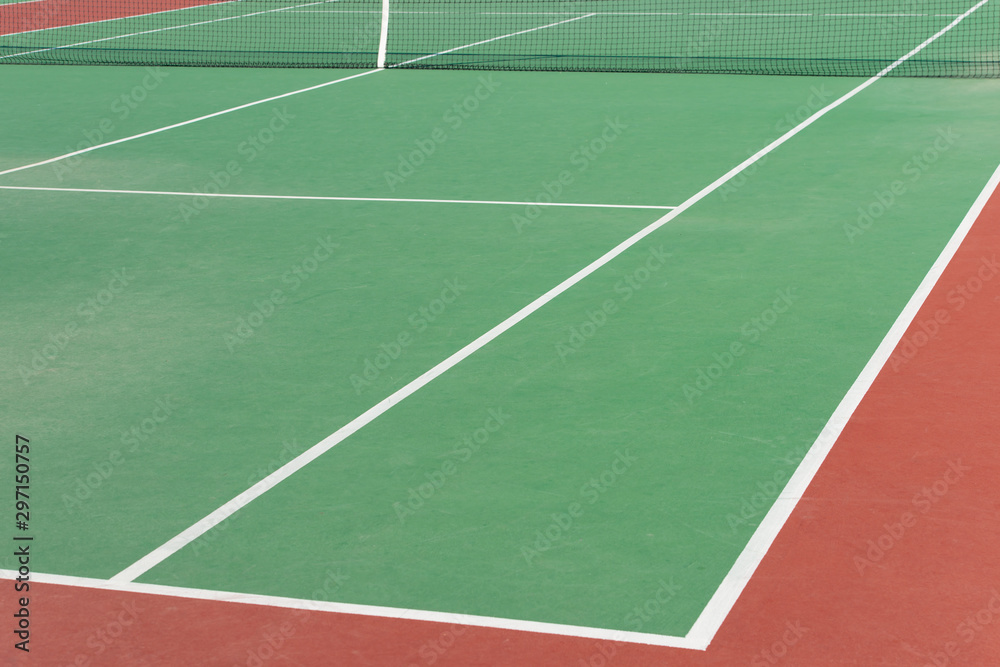 Tennisplatz mit diversen Linien in der Detailansicht
