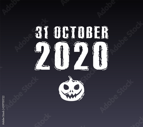 Halloween text banner with pumpkin