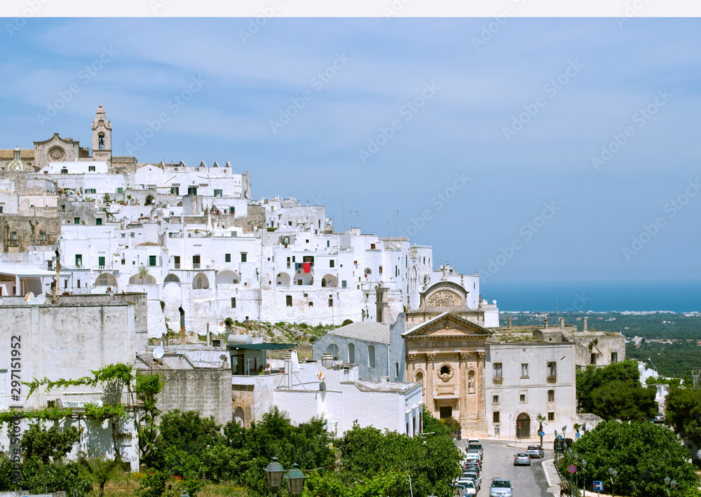 Ostuni (white town) is a city and comune, located about 8 km from the coast on the hill in the province of Brindisi, region of Puglia, Italy