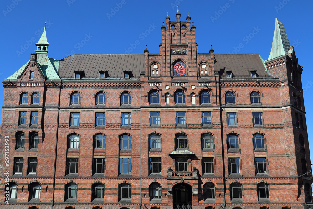 Historical warehouse in Speicherstadt district in Hamburg, Germany