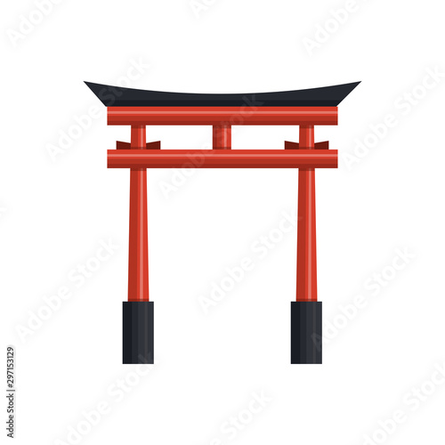 Japanese torii gate. Vector illustration