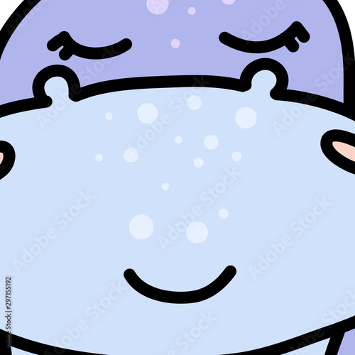 Cute hippopotamus snout cartoon vector illustration