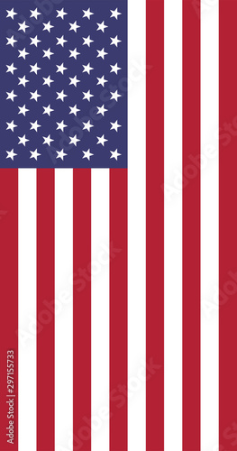 usa national vertical flag correct size color
