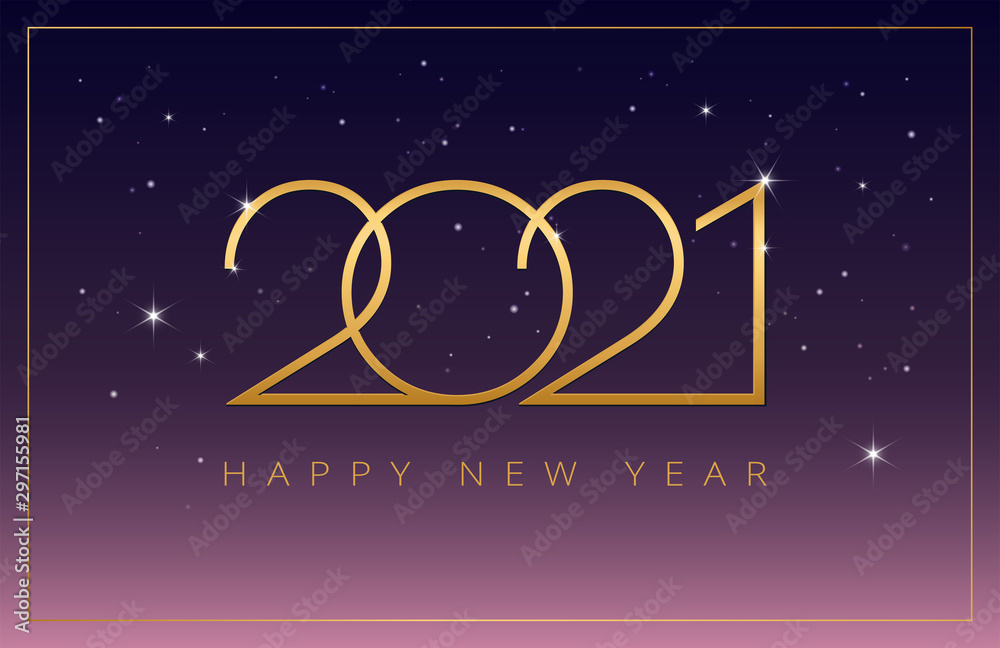 2021 Happy New Year vector background party invitation illustration
