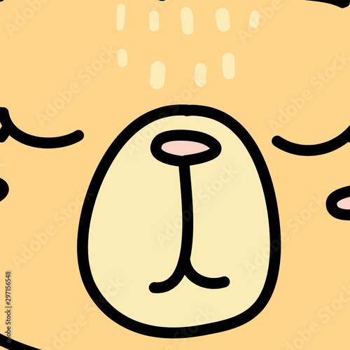 Cute baby bear snout cartoon vector illustration