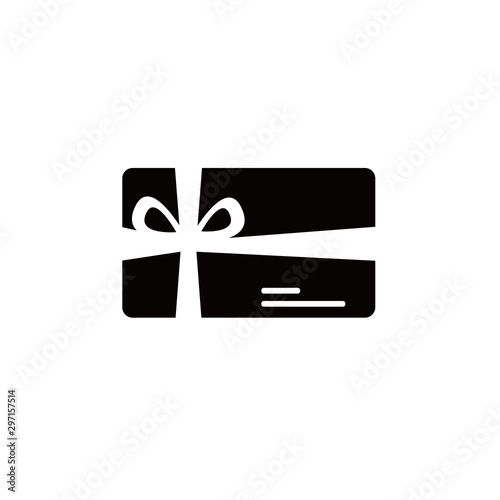Gift card with ribbon and bow icon vector and white background