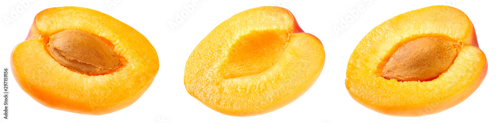 apricot slice isolated on a white background apricot slice isolated on a white background