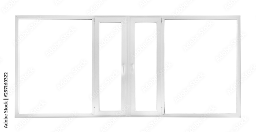 Big modern metal-plastic window in flat Big modern metal-plastic window in flat
