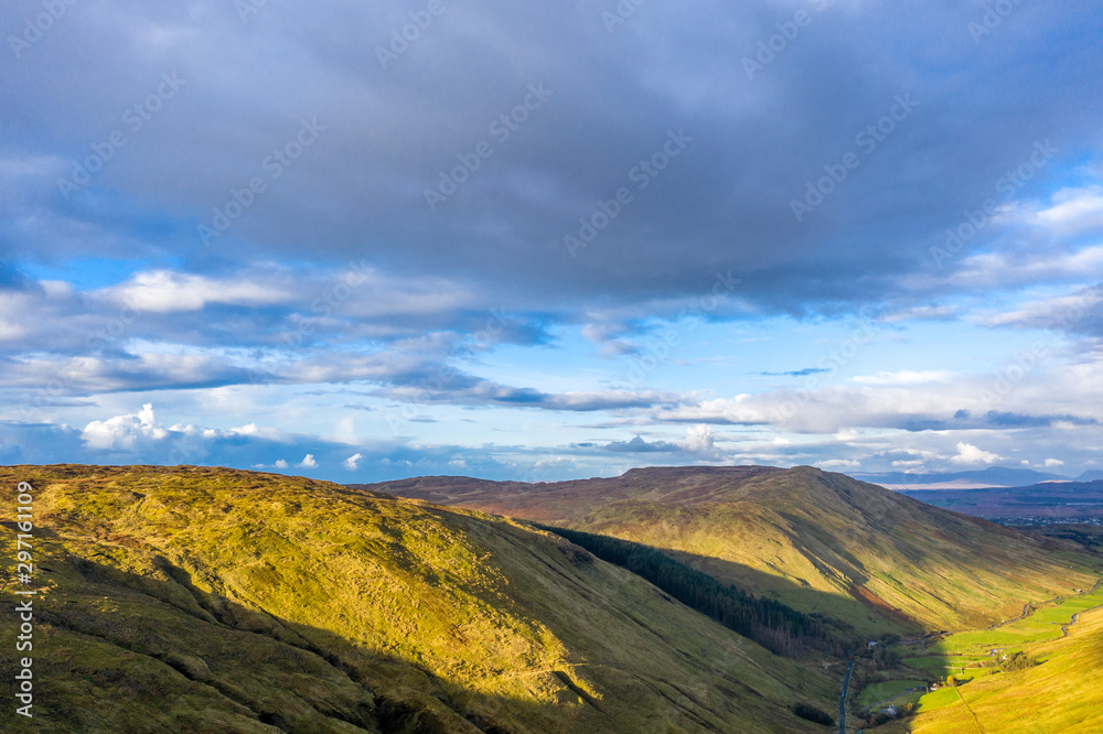 Aerial view from Glengesh Pass by Ardara, Donegal, Ireland