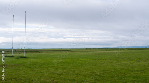 Empty rugby field and cloudy sky. Taken in Galway, Ireland. © Michaella