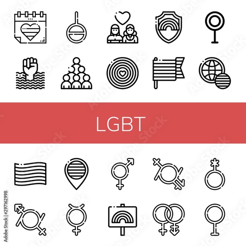 Set of lgbt icons such as World pride day, Genderless, Lesbian, Pride, Transvestite, Gender fluid, Hermaphrodite, Bigender, Bisexual, Genderqueer , lgbt