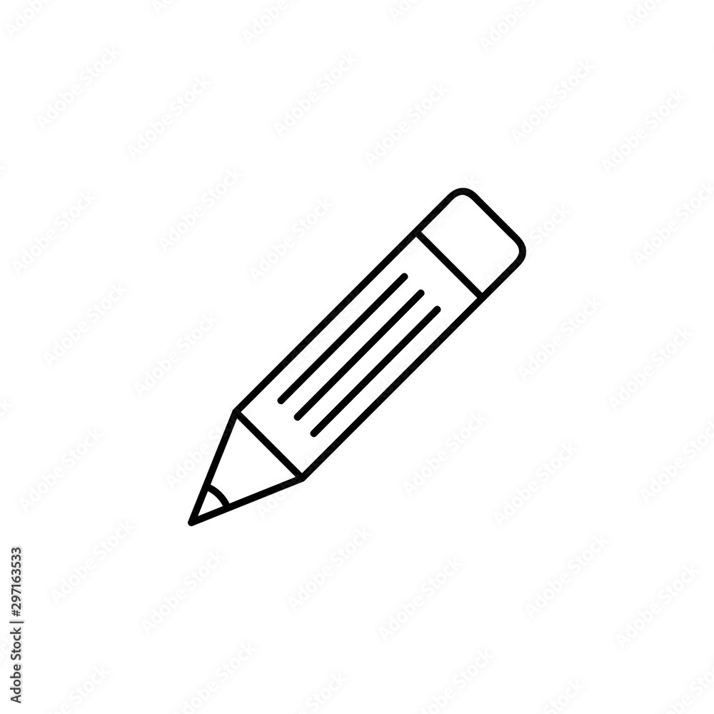 Edit pencil or pencil for writing line art vector icon for apps and websites