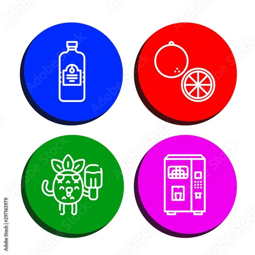 Set of fruity icons such as Juice, Orange, Popsicle , fruity