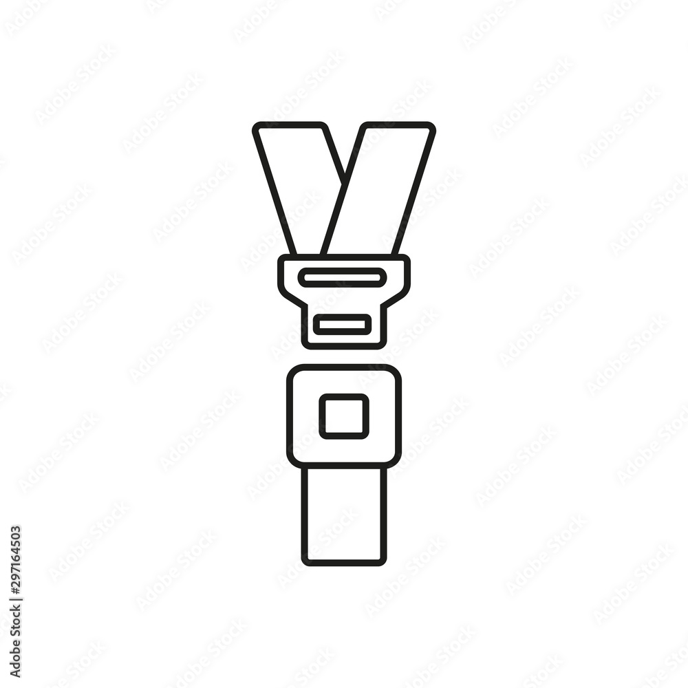 Seat belt line icon for web, mobile and infographics. High quality black outline pictogram for web site design and mobile apps. Vector illustration on a white background.