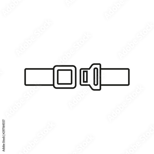 Seat belt icon vector. High quality black outline pictogram for web site design and mobile apps. Vector illustration on a white background.