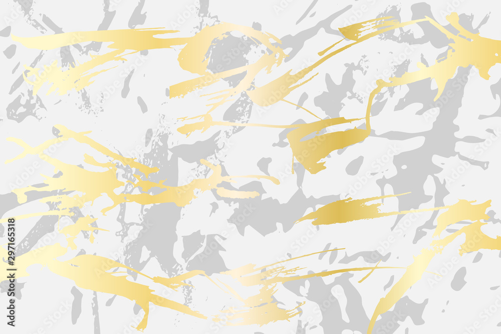 Fototapeta premium Abstract marble texture with golden strokes. Modern background