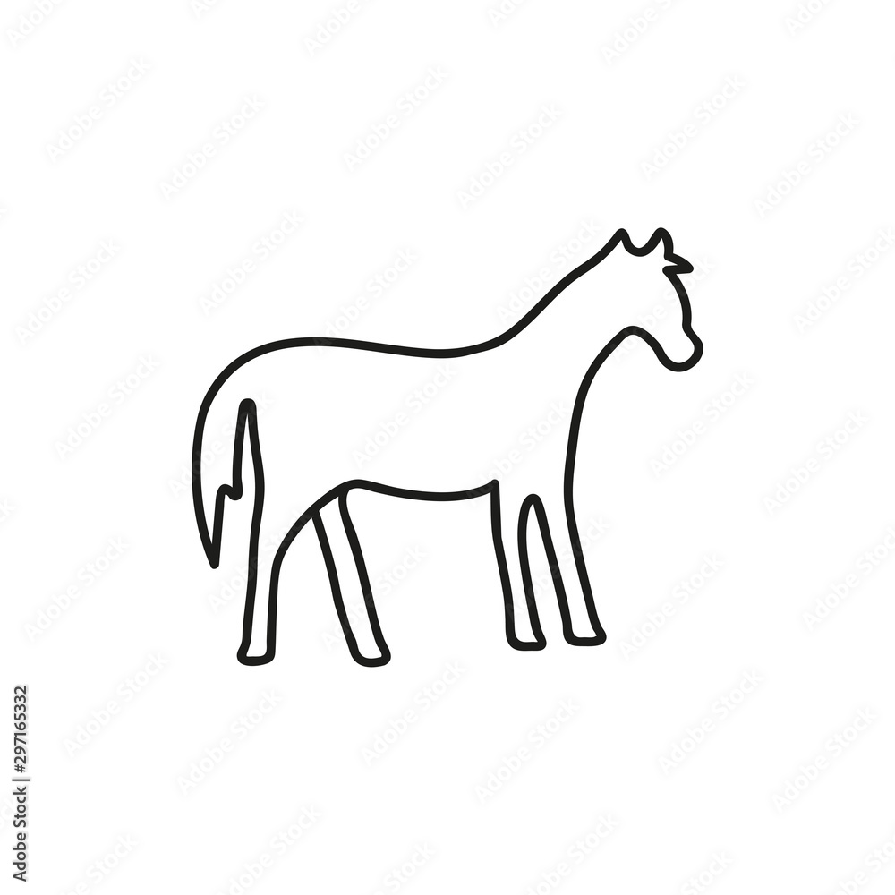 Line horse vector line icon. High quality black outline pictogram for web site design and mobile apps. Vector illustration on a white background. Line horse vector line icon. High quality black outline pictogram for web site design and mobile apps. Vector illustration on a white background.