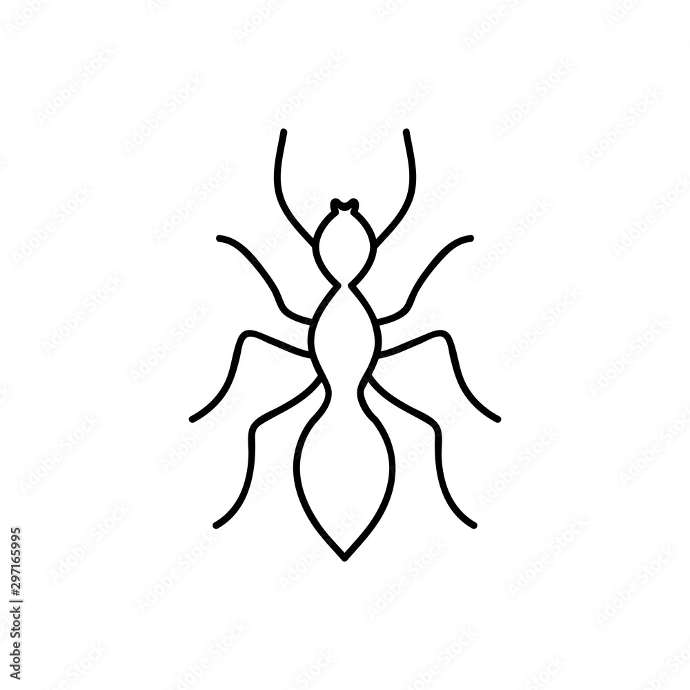 Ant line icon, outline vector sign, linear pictogram isolated on white. Symbol, logo illustration Ant line icon, outline vector sign, linear pictogram isolated on white. Symbol, logo illustration