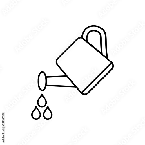 Watering can line icon for web and mobile, modern minimalistic flat design. Vector black icon isolated on white background.