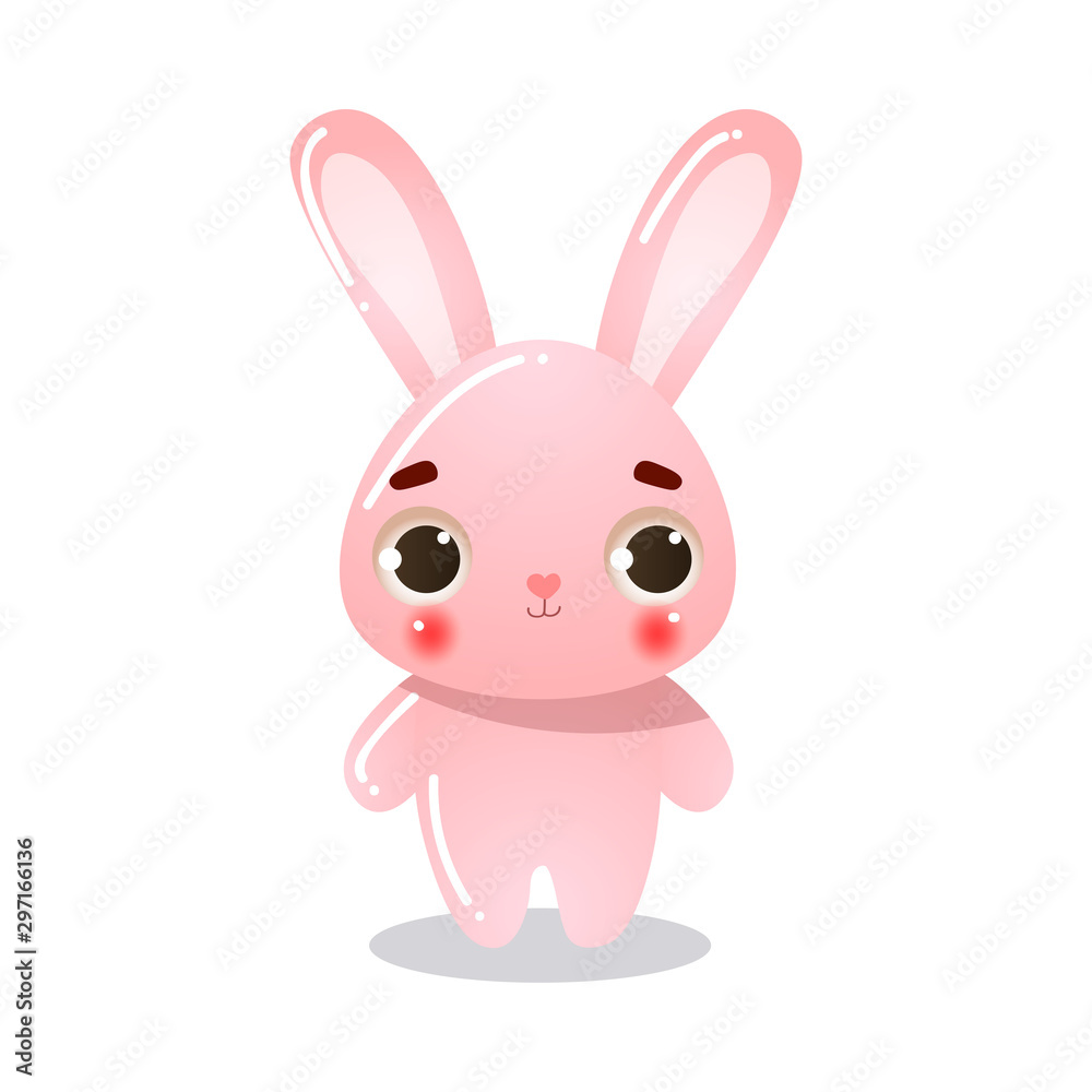 Cartoon funny cute pink rabbit child vector illustration Cartoon funny cute pink rabbit child vector illustration