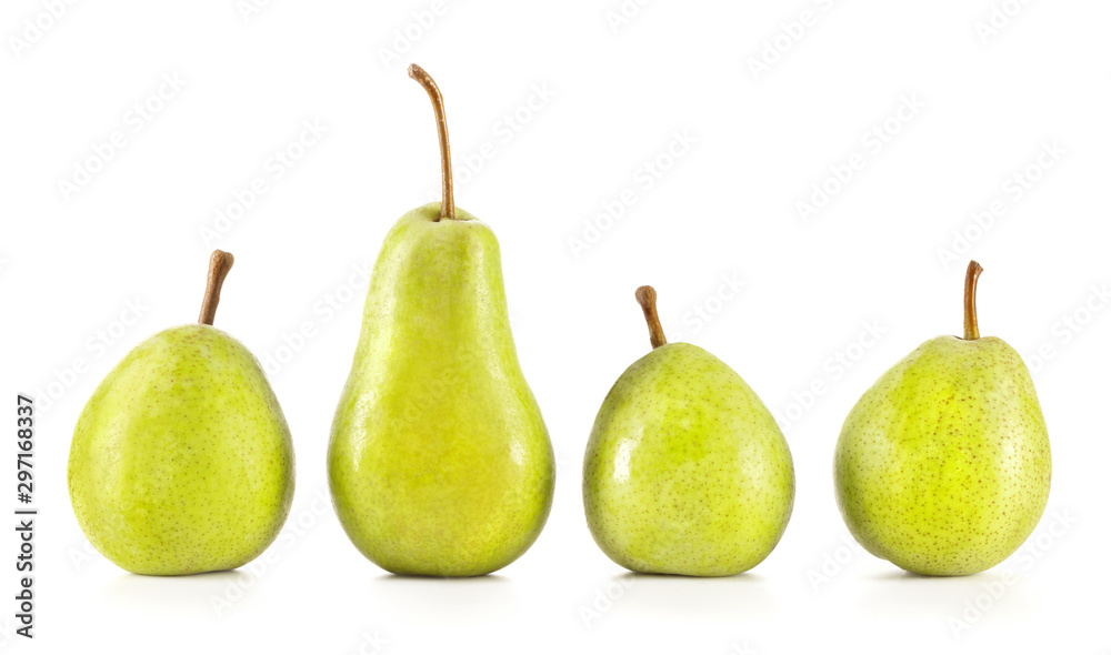 set of pears isolated on white background set of pears isolated on white background