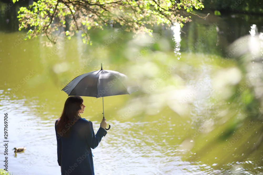 Pregnant woman on a walk in the park